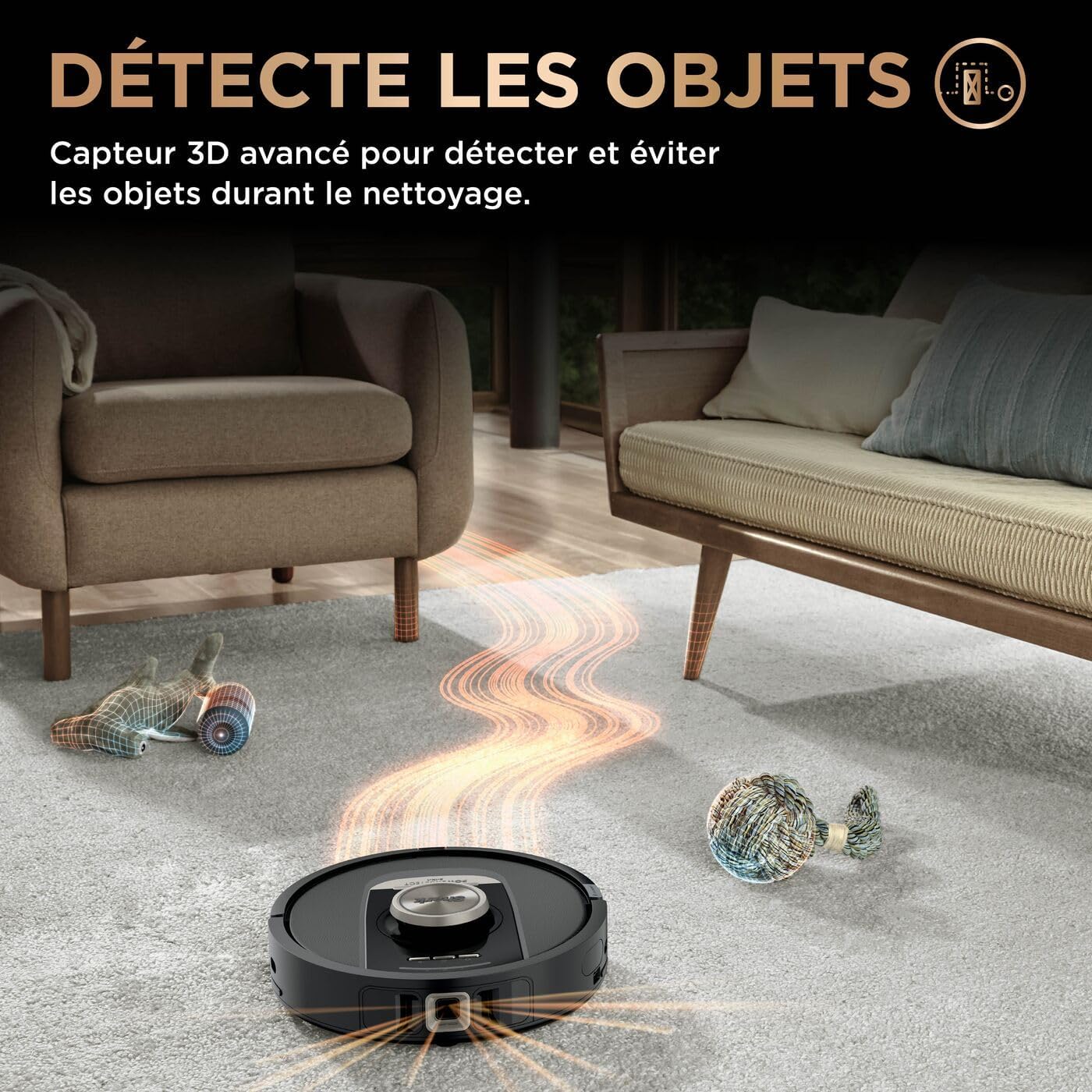 Shark PowerDetect Aspirateur Robot Laveur avec Base autovideuse