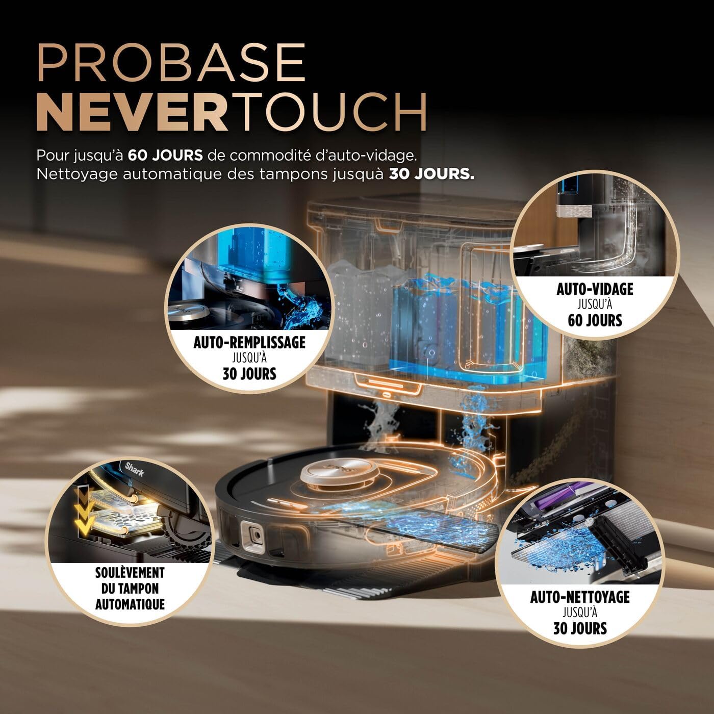 Shark PowerDetect Aspirateur Robot Laveur avec Base autovideuse
